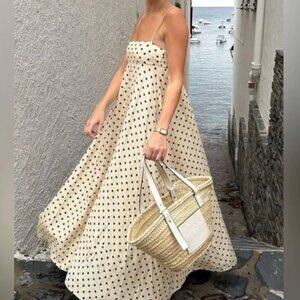 Commense Printed Spaghetti Strap Polka Dot Dress Size S